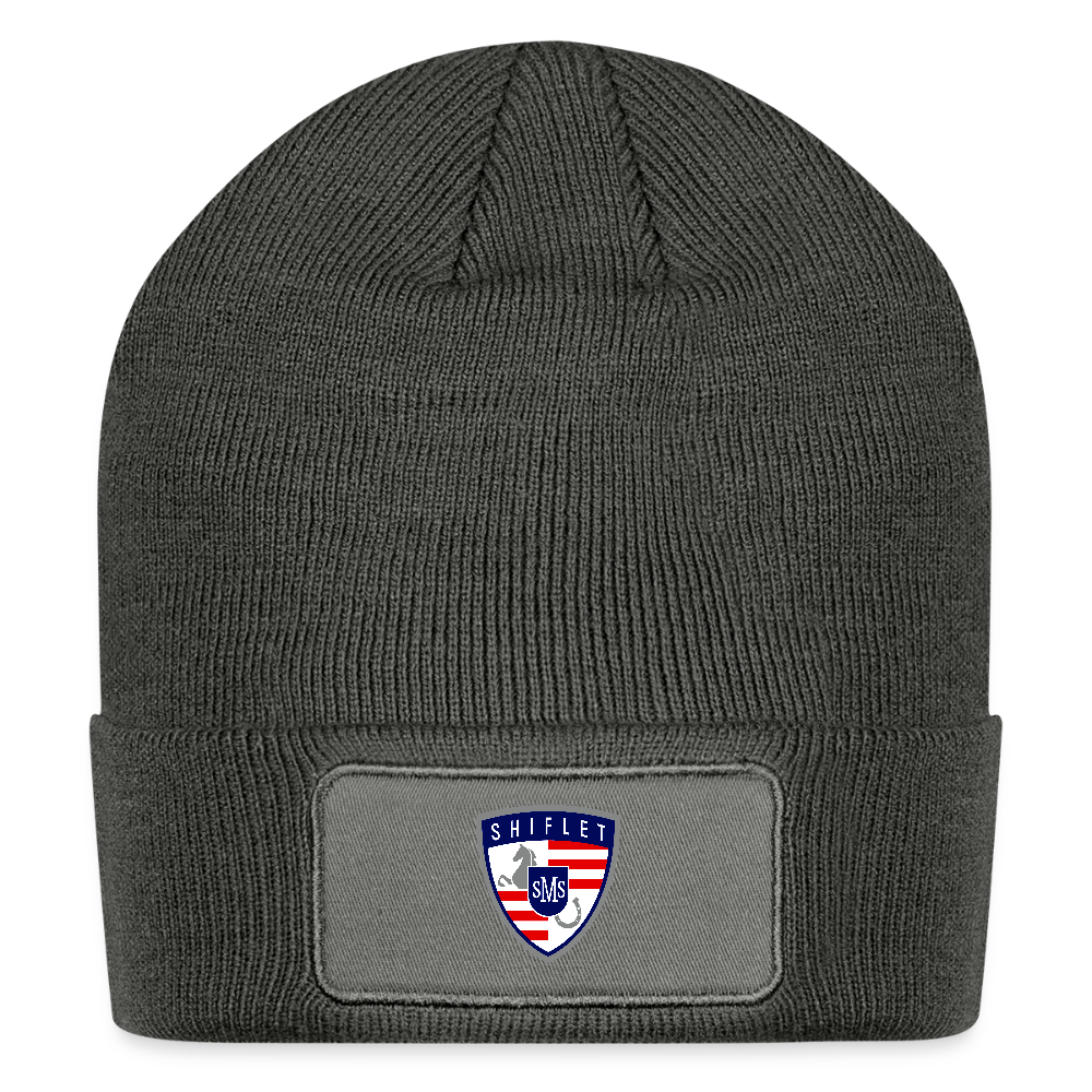 Logo Patch Beanie - charcoal grey