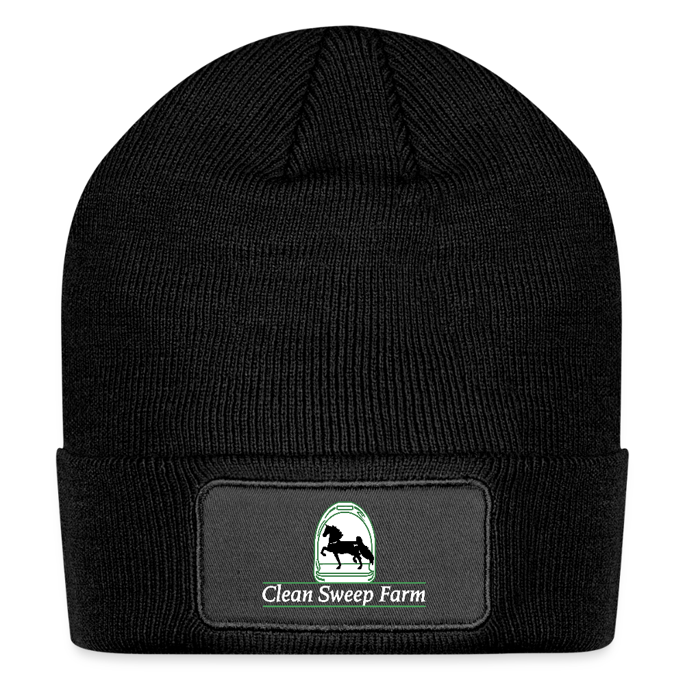 Logo Patch Beanie - black
