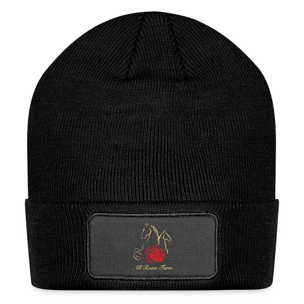 Logo Patch Beanie - black