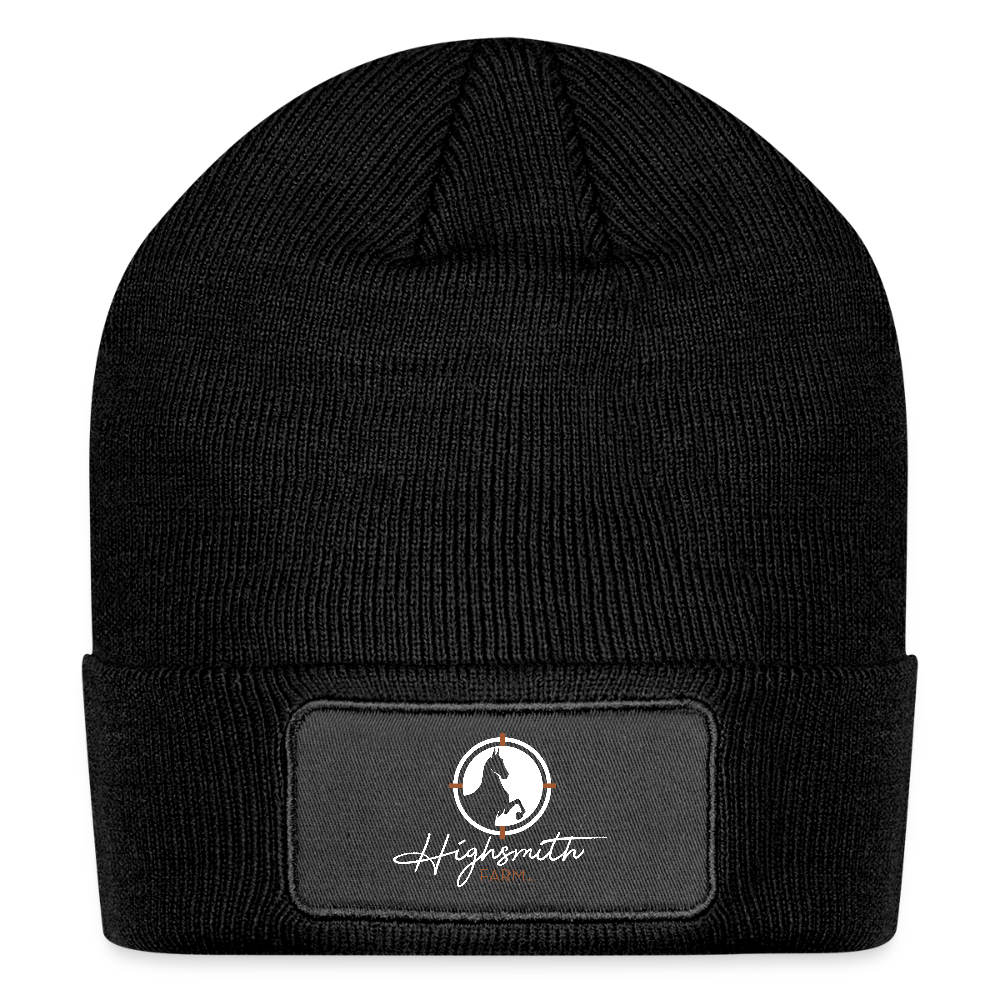 Logo Patch Beanie - black