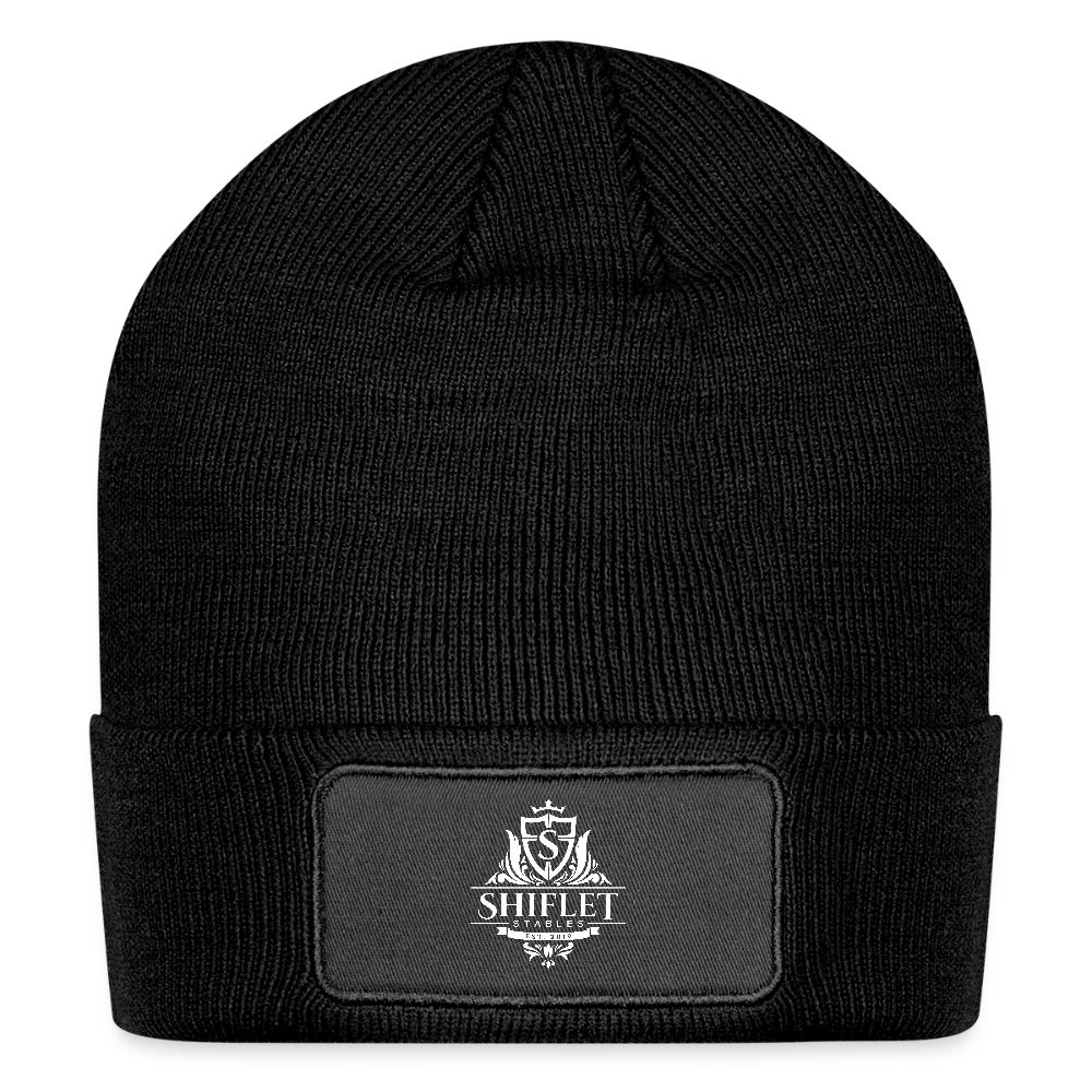 Logo Patch Beanie - black