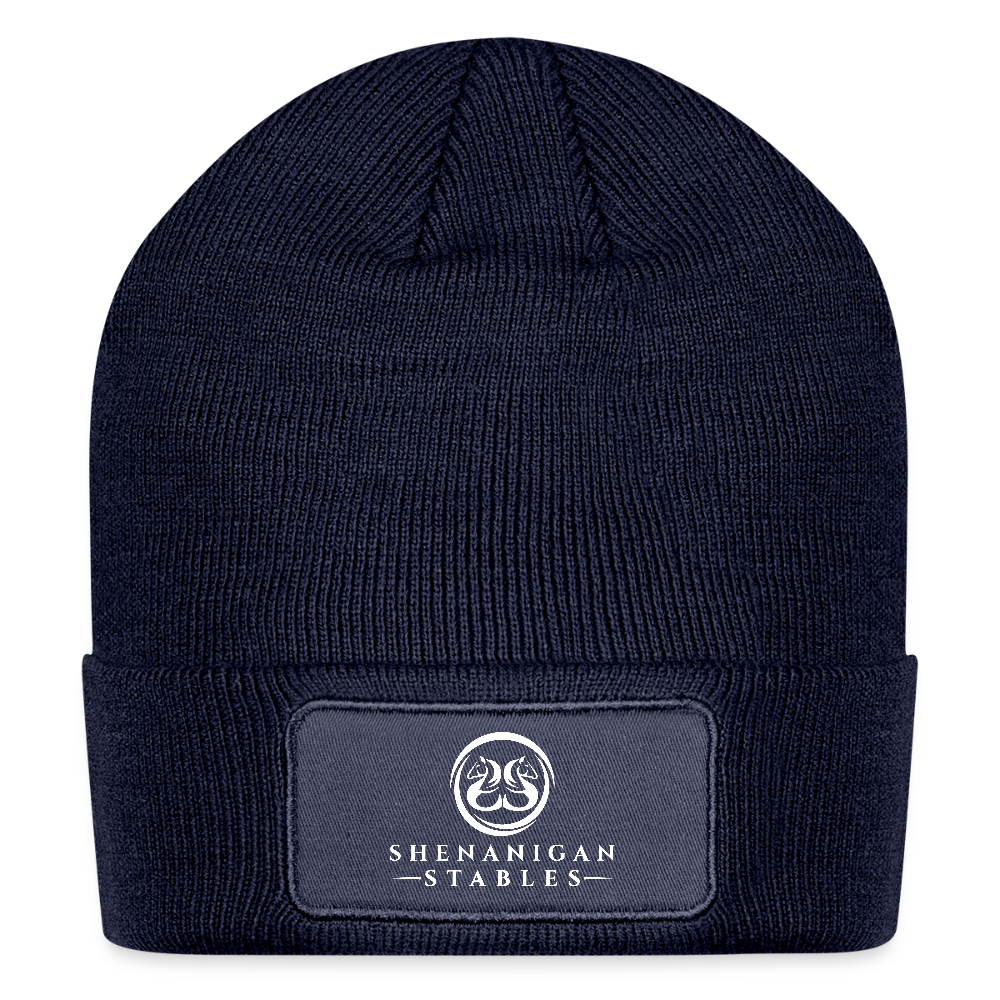 Logo Patch Beanie - navy