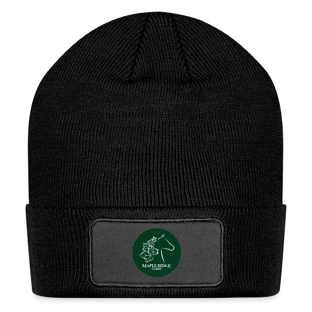 Logo Patch Beanie - black