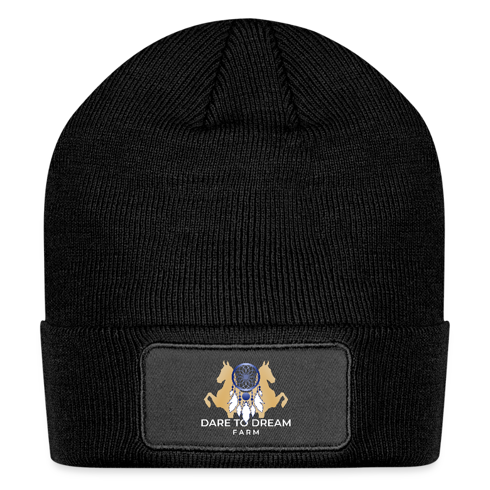 Logo Patch Beanie - black
