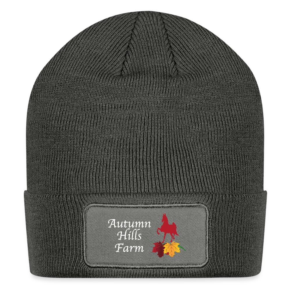 Logo Patch Beanie - charcoal grey
