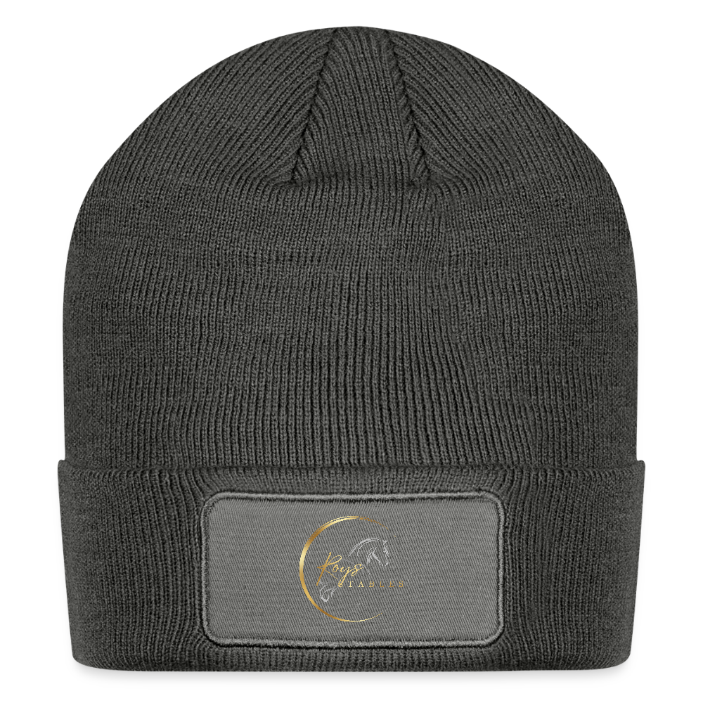 Logo Patch Beanie - charcoal grey