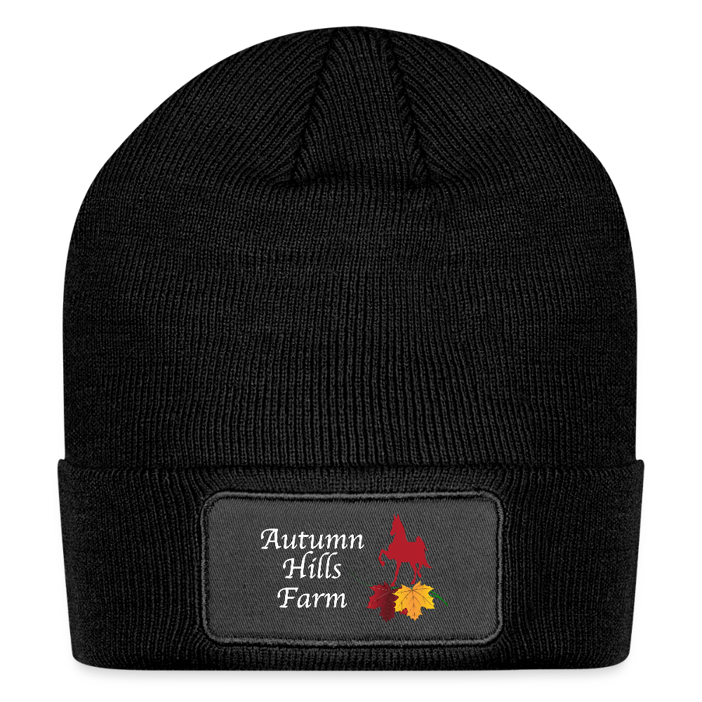 Logo Patch Beanie - black