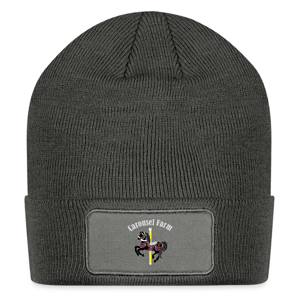 Logo Patch Beanie - charcoal grey
