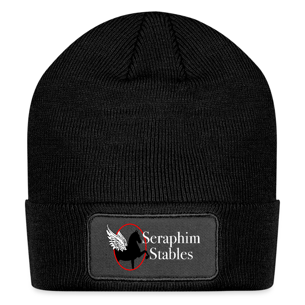 Logo Patch Beanie - black