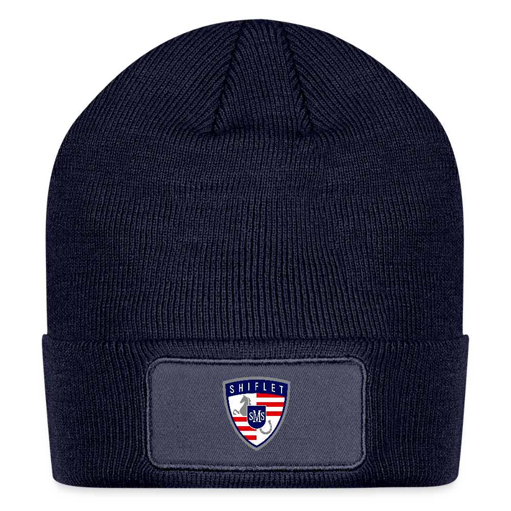 Logo Patch Beanie - navy