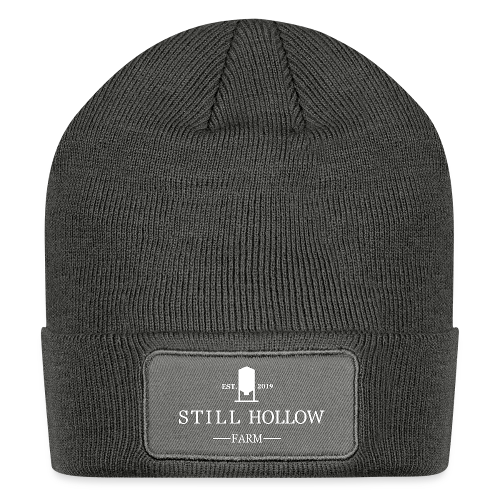 Logo Patch Beanie - charcoal grey