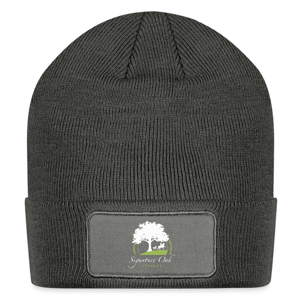 Logo Patch Beanie - charcoal grey
