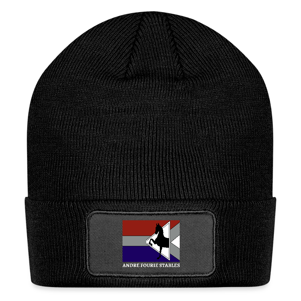 Logo Patch Beanie - black