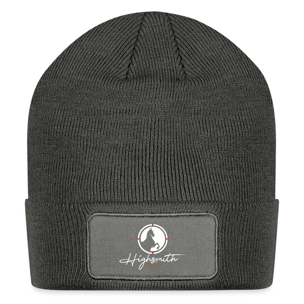 Logo Patch Beanie - charcoal grey
