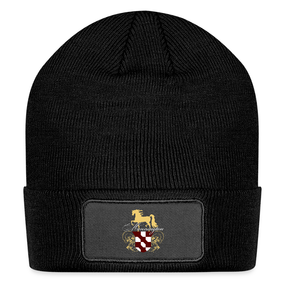 Logo Patch Beanie - black
