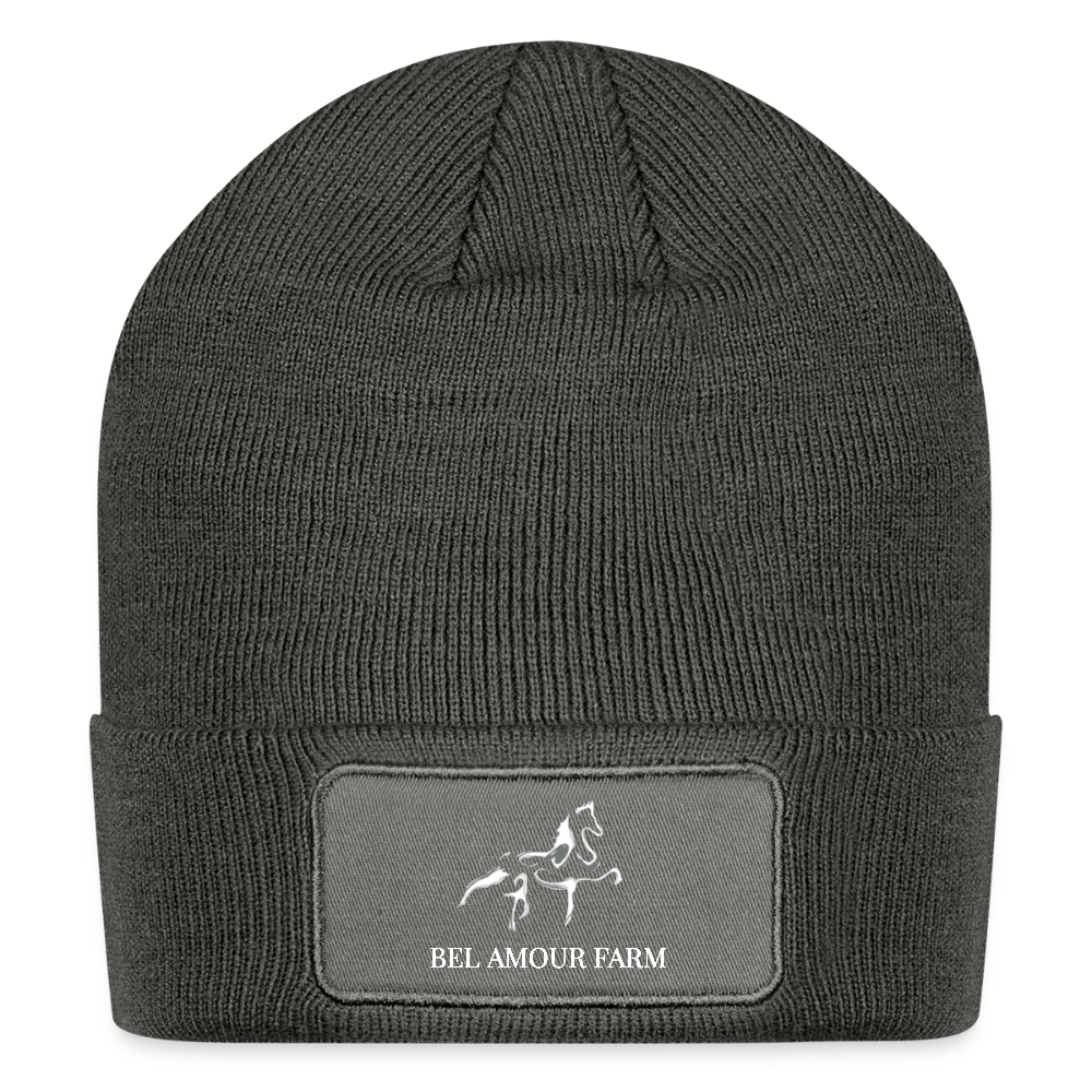 Logo Patch Beanie - charcoal grey