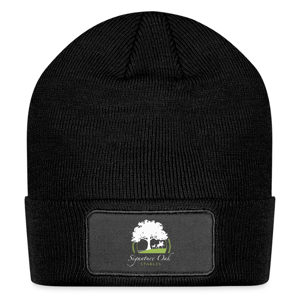 Logo Patch Beanie - black
