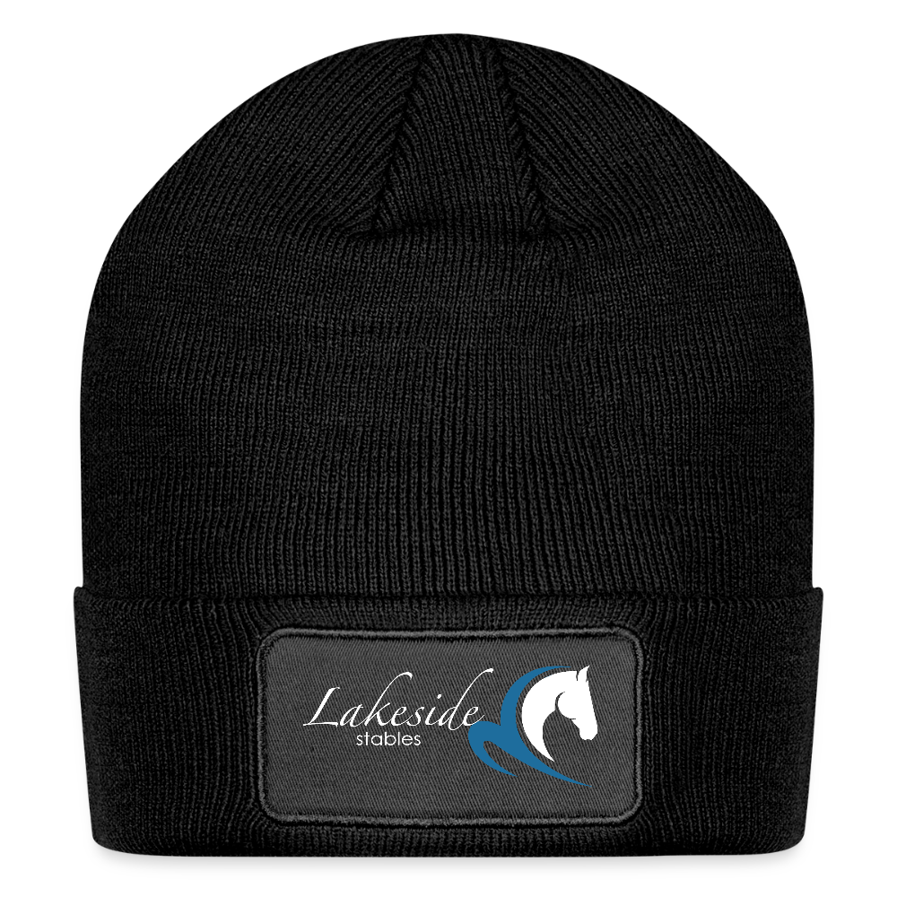 Logo Patch Beanie - black