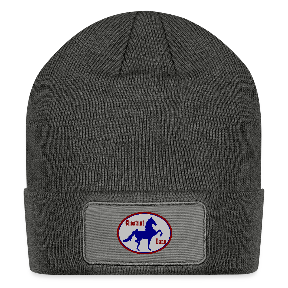 Logo Patch Beanie - charcoal grey