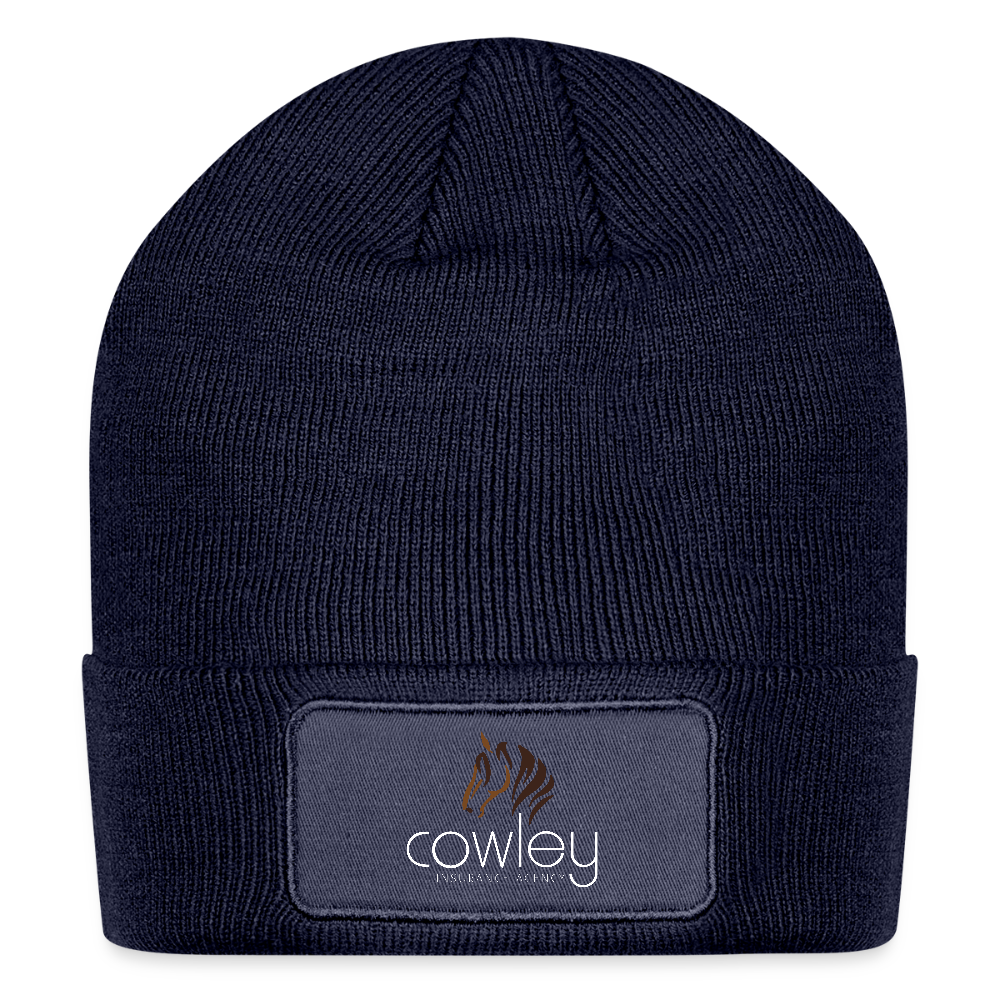 Logo Patch Beanie - navy