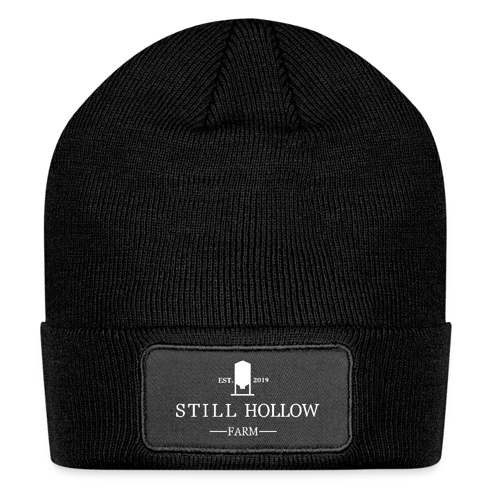 Logo Patch Beanie - black