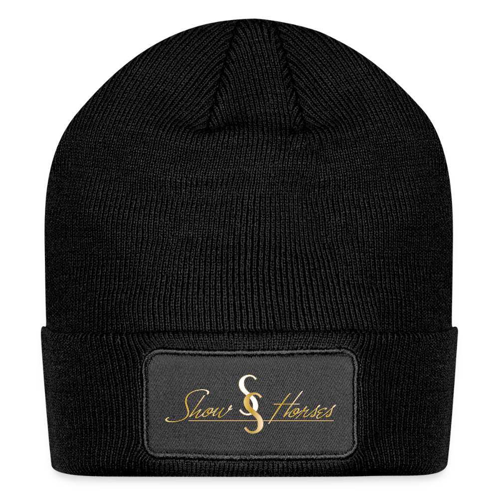 Logo Patch Beanie - black