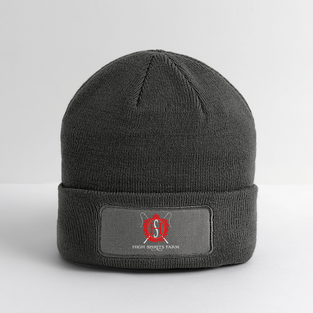 Logo Patch Beanie - charcoal grey