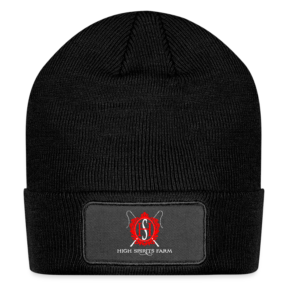 Logo Patch Beanie - black