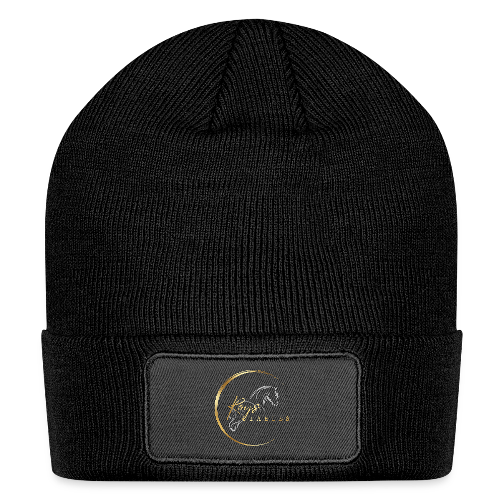 Logo Patch Beanie - black