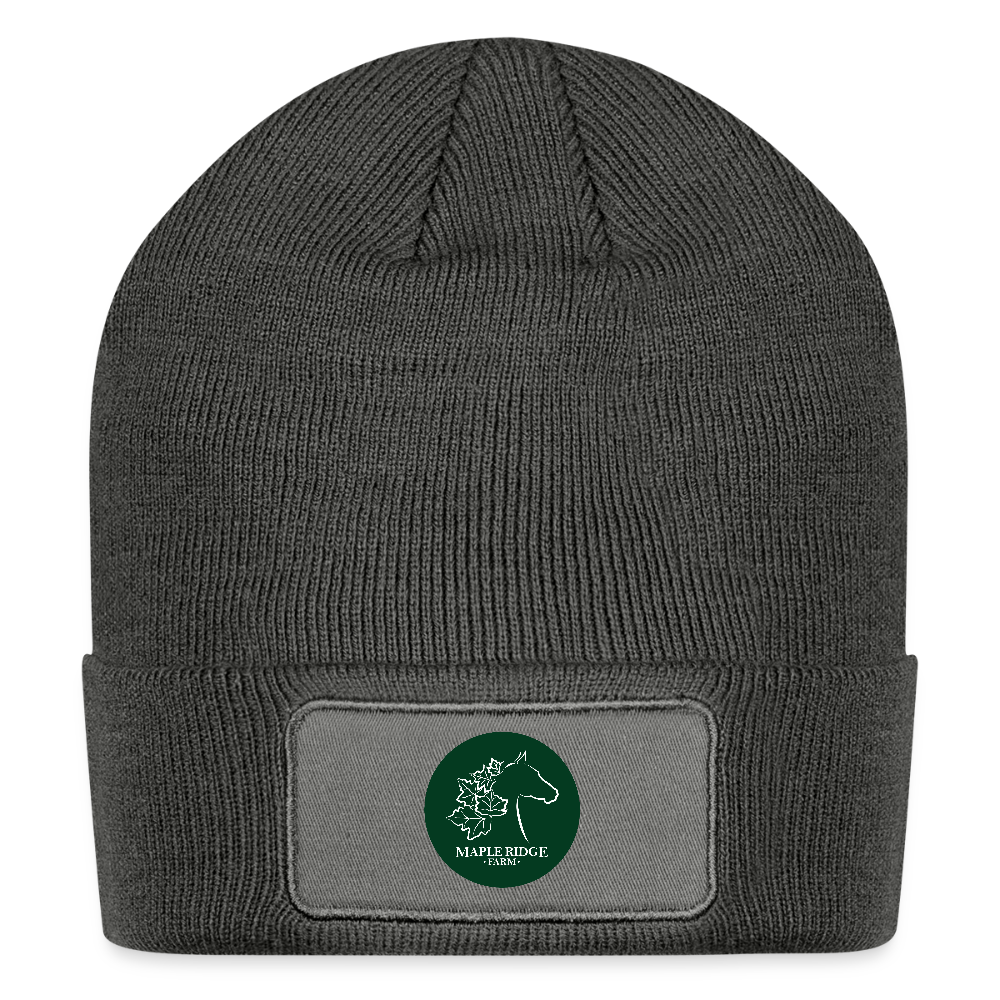 Logo Patch Beanie - charcoal grey
