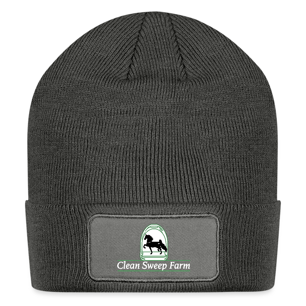 Logo Patch Beanie - charcoal grey
