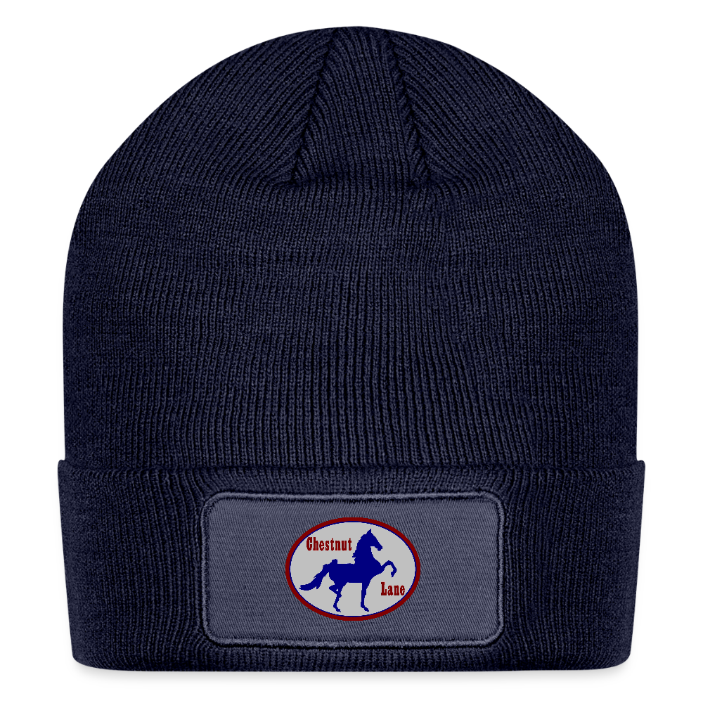Logo Patch Beanie - navy