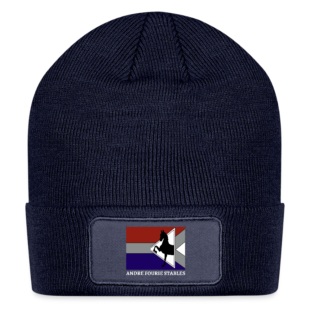 Logo Patch Beanie - navy