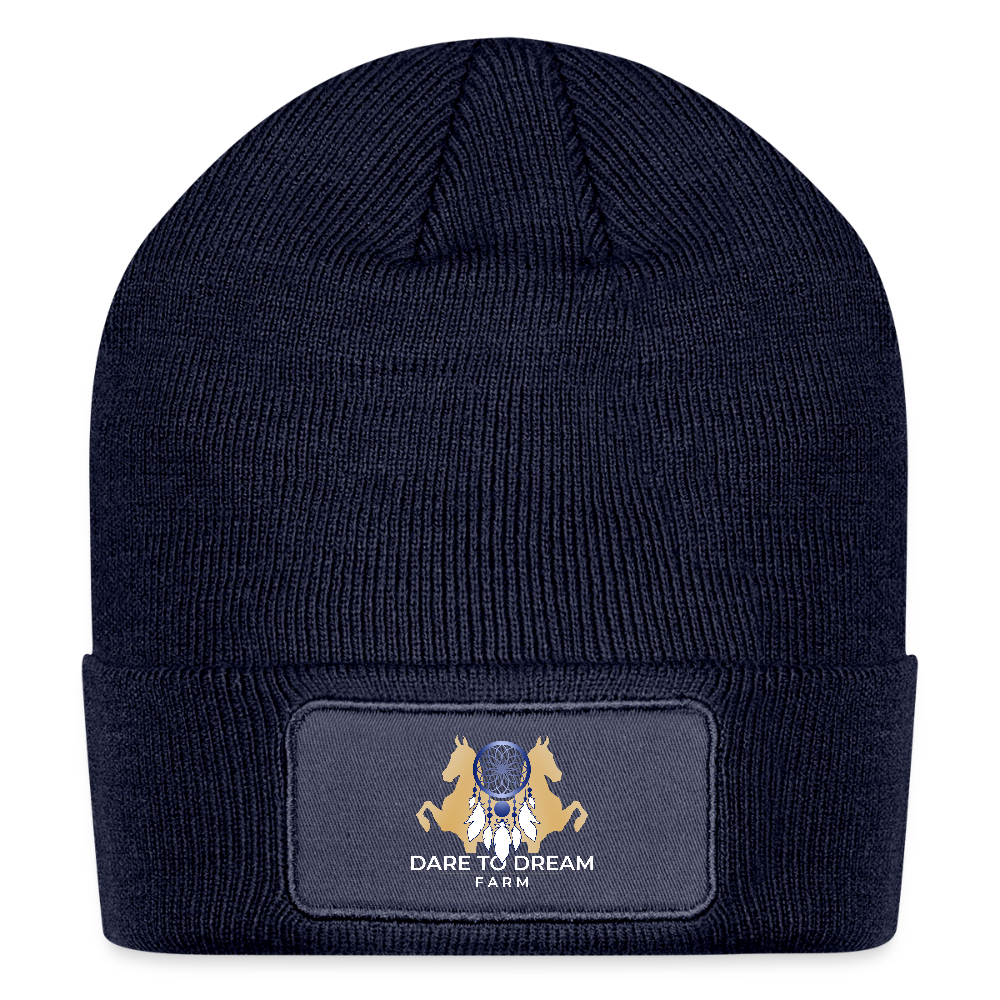 Logo Patch Beanie - navy