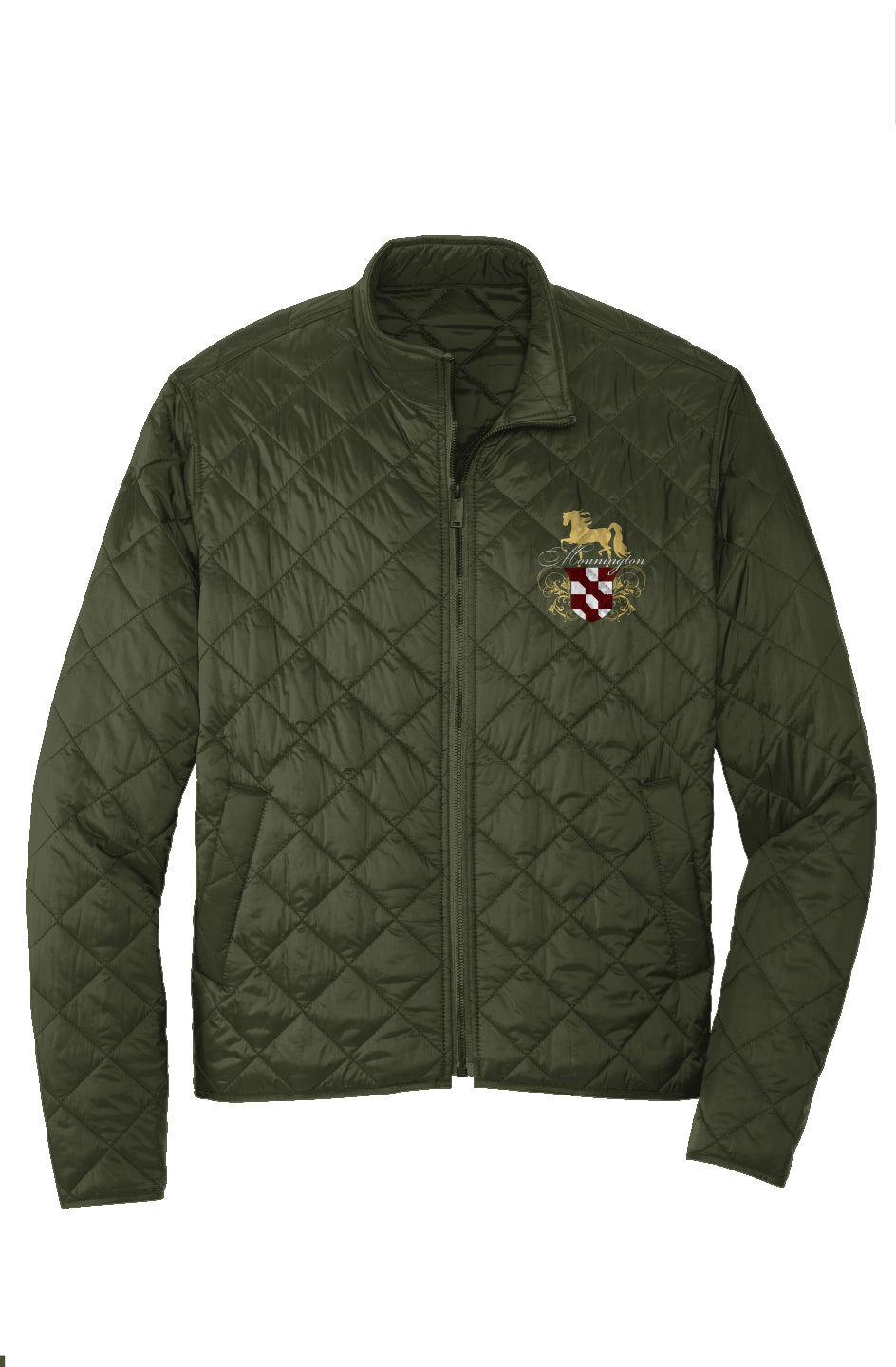 Luxury Quilted Jacket - Gold Embroidered Logo