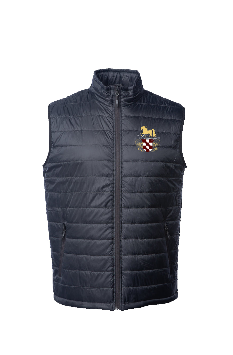 Gold Embroidered Mens Puffer Vest