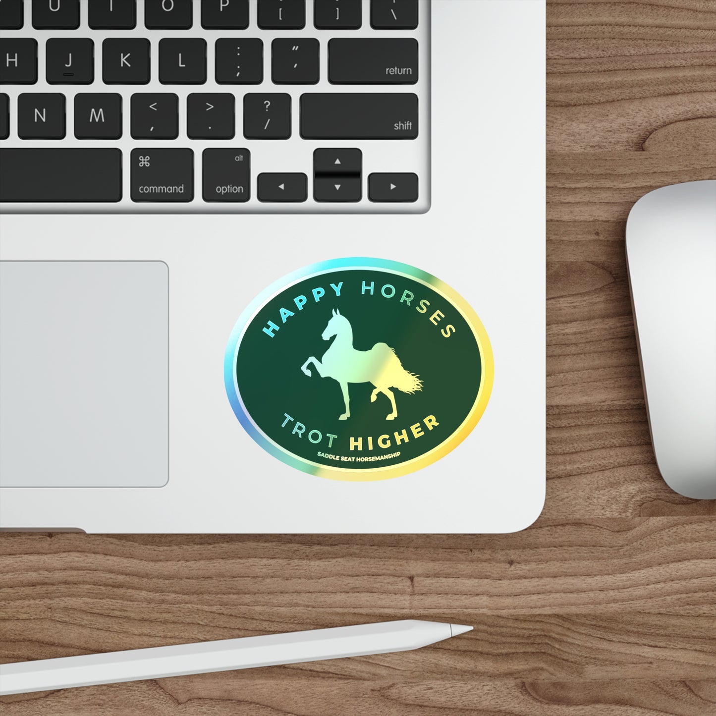 Happy Horses Trot Higher - Holographic Sticker 3.71