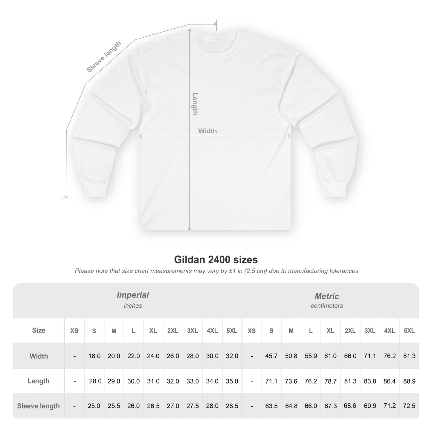 100% Cotton Long Sleeve Tee