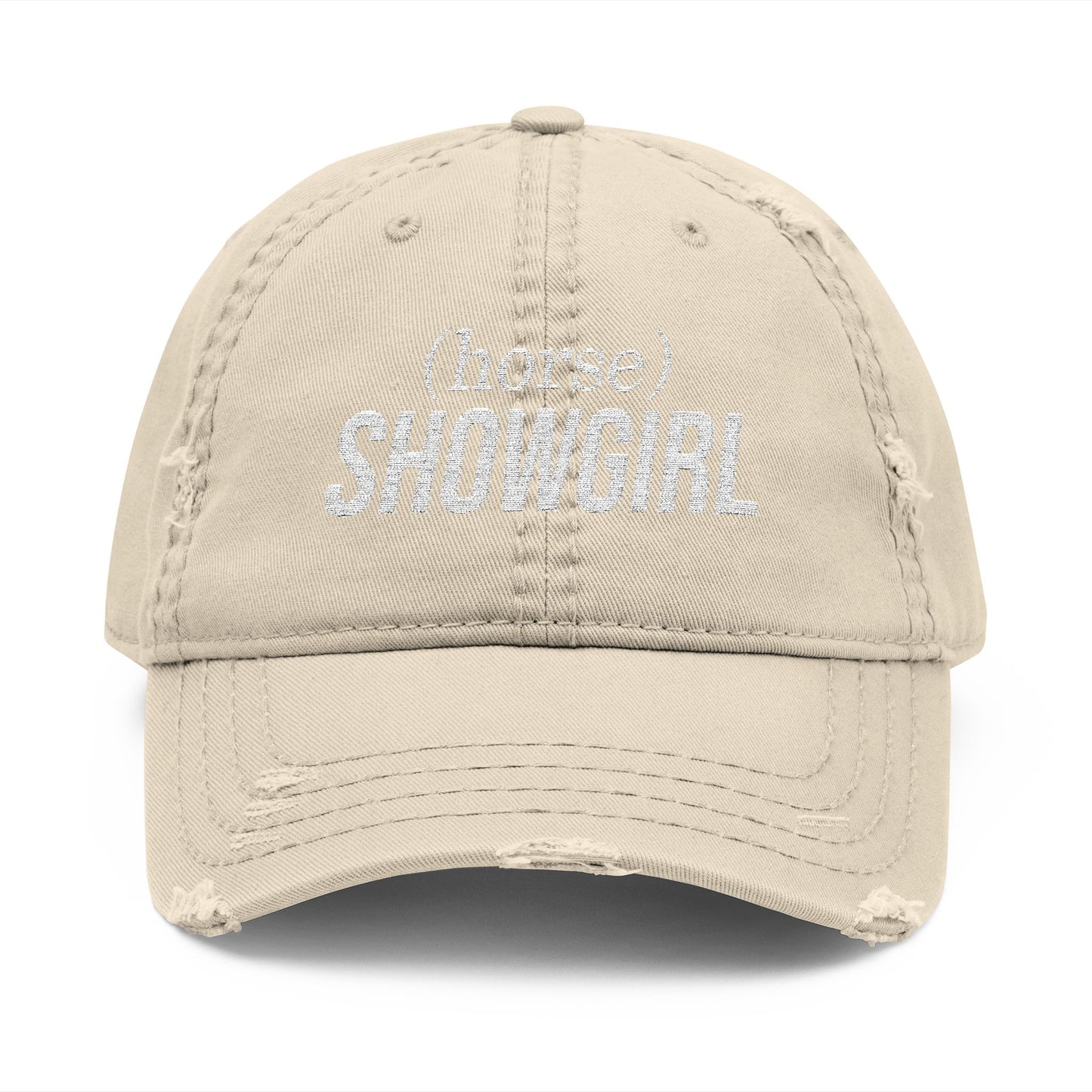 Embroidered Distressed Hat - (horse) SHOWGIRL