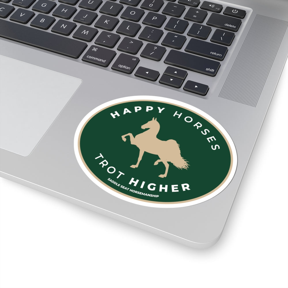 
                  
                    Happy Horses Trot Higher Stickers - 3.7", white or transparent trim
                  
                