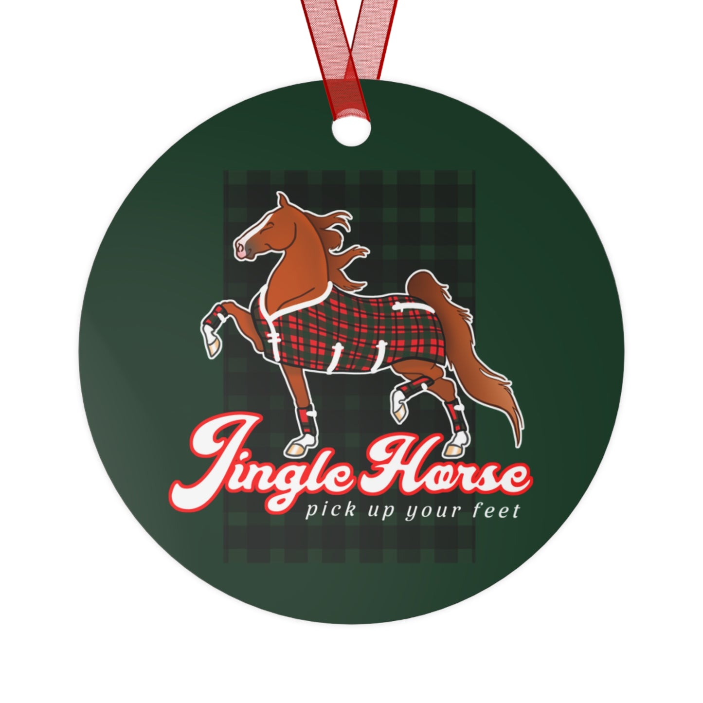 Saddlebred Jingle Horse Metal Ornament