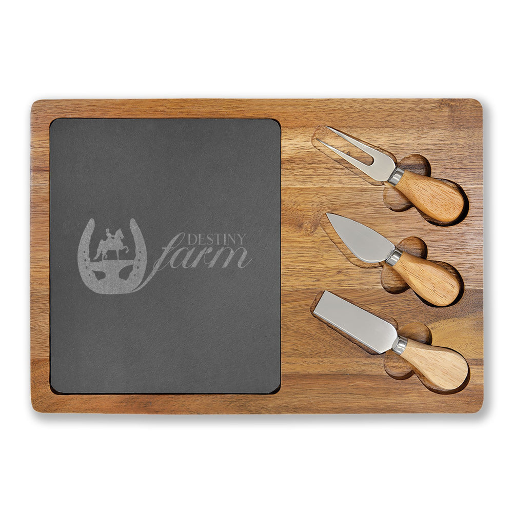 
                  
                    4 sizes - Engraved Acacia Wood & Slate Serving Board
                  
                