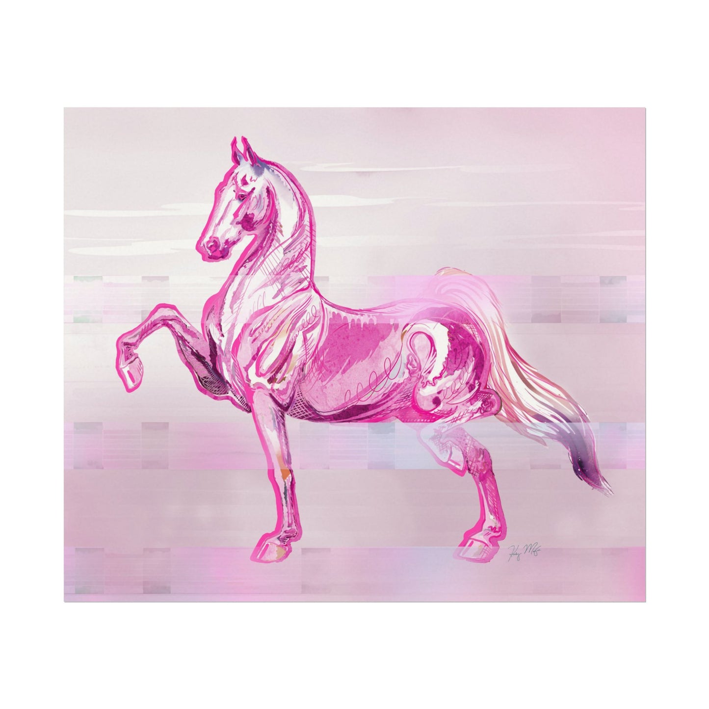 Mojo #4 - Pink Night - 20" x 17" Textured Watercolor Matte Print