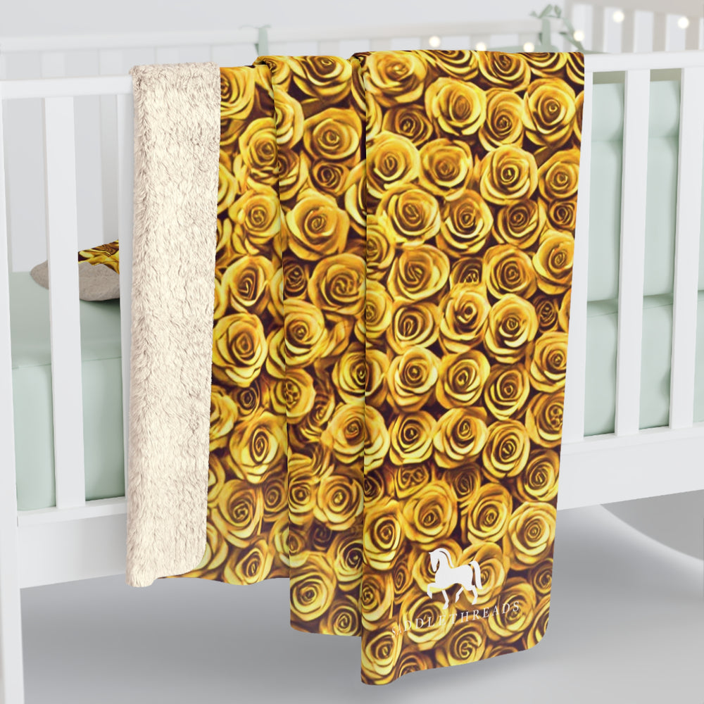 
                  
                    Yellow "Blanket of Roses" - Sherpa Fleece
                  
                