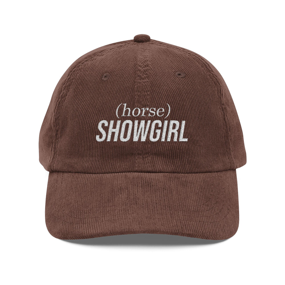 
                  
                    Embroidered Corduroy Hat - (horse) SHOWGIRL
                  
                
