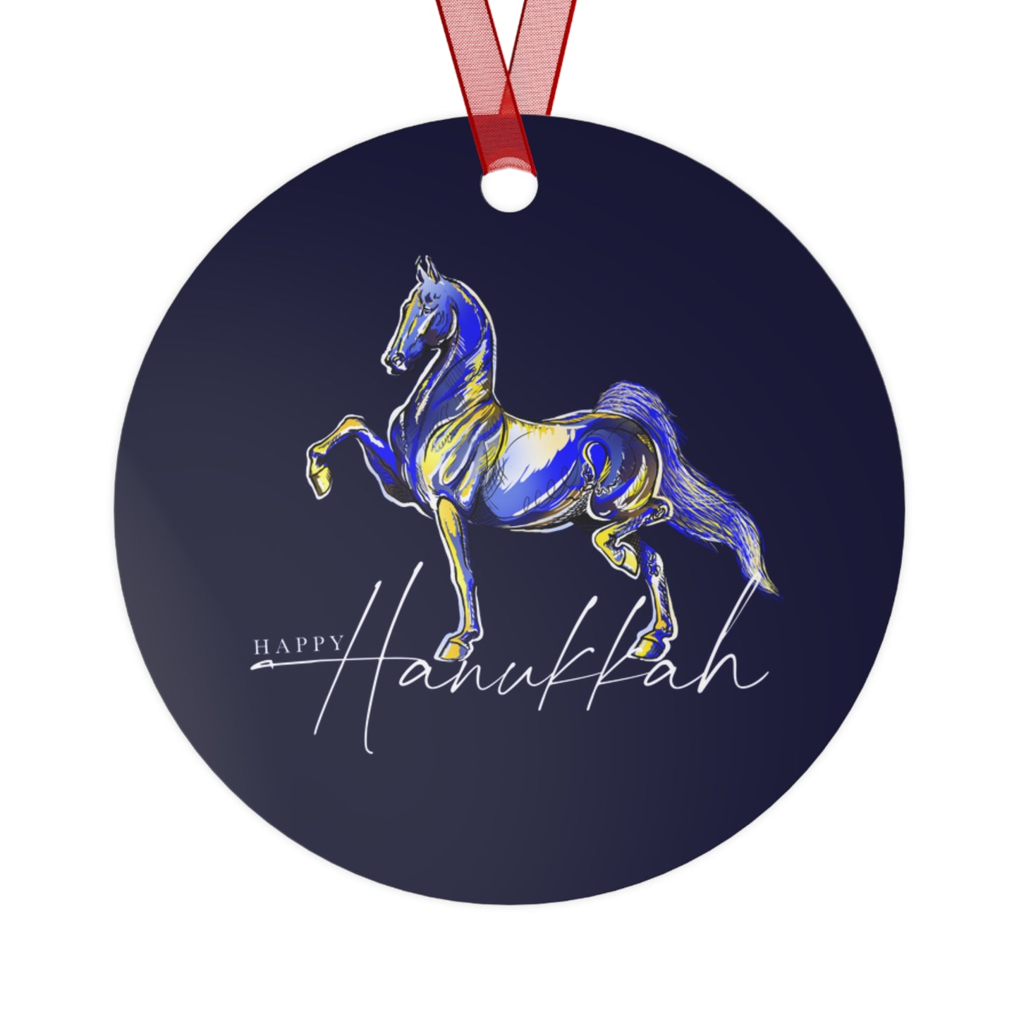 Happy Hanukkah Metal Ornament