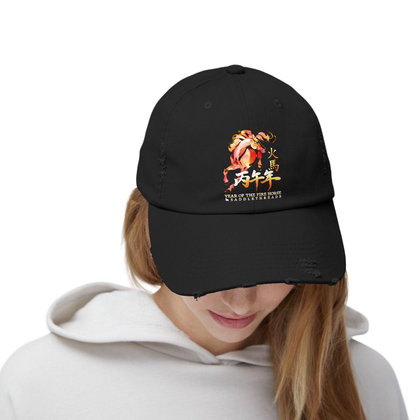Year of the Fire Horse - Distressed Cotton Cap