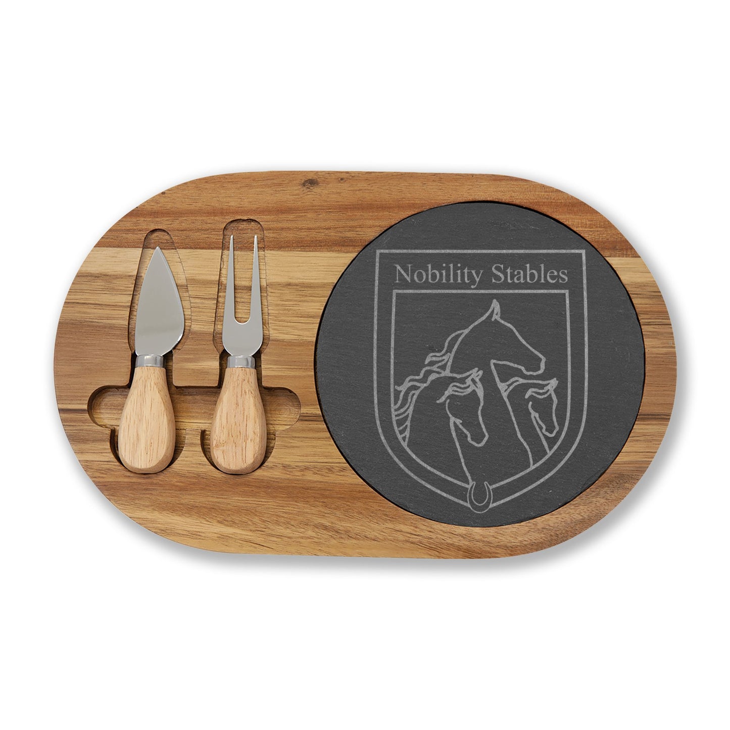 4 options - Engraved Acacia Wood & Slate Serving Board