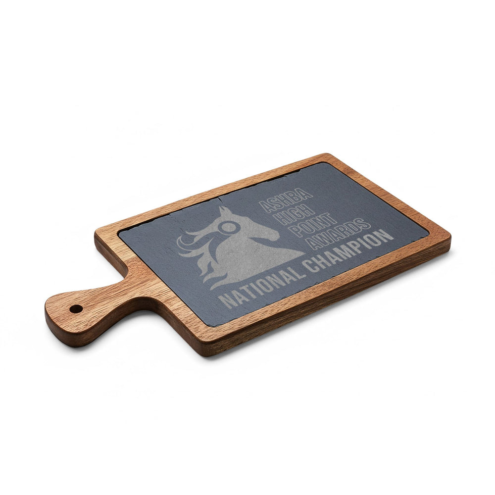 National Champion - Engraved Acacia Wood & Slate Serving Board ...