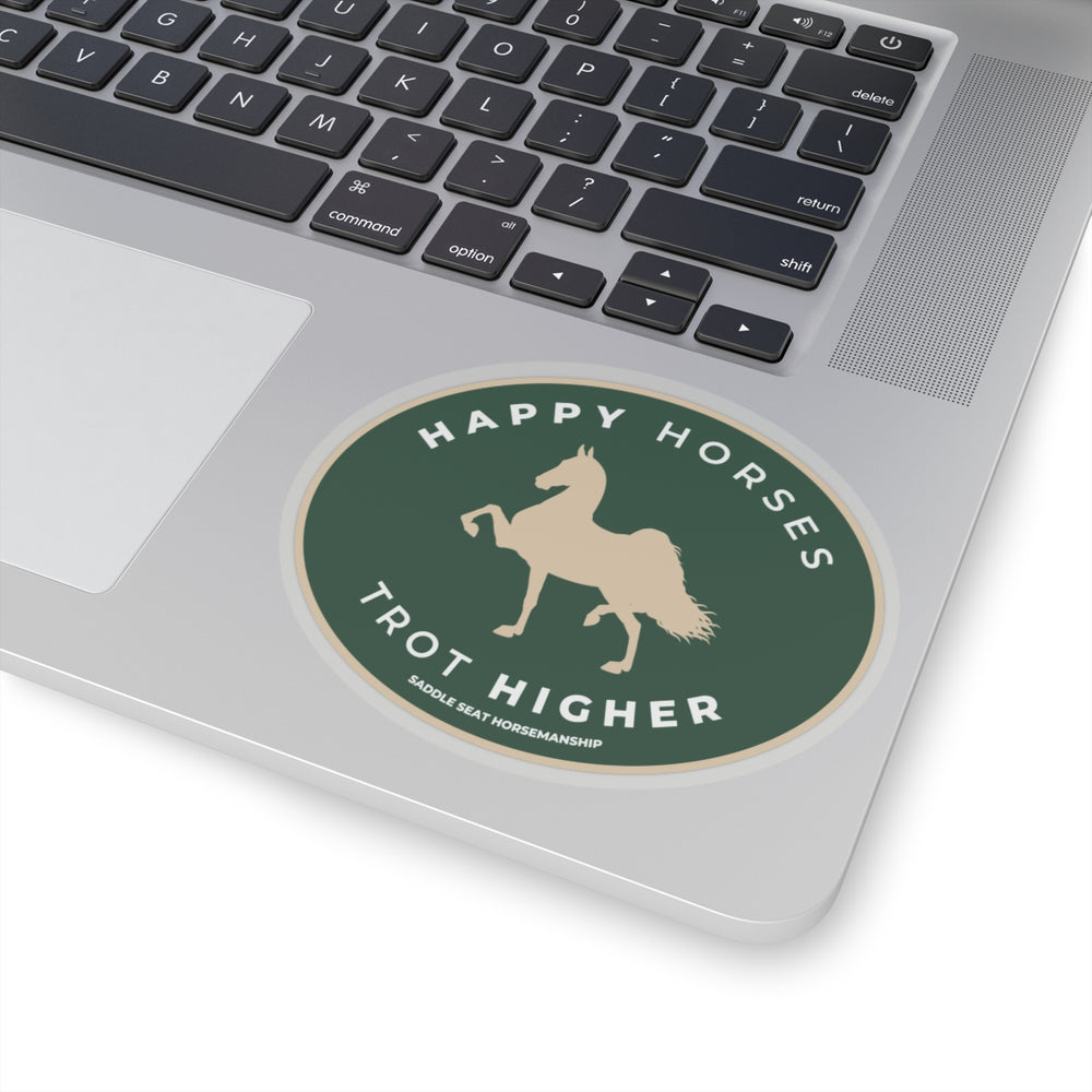 
                  
                    Happy Horses Trot Higher Stickers - 3.7", white or transparent trim
                  
                